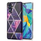 For Huawei P30 Pro Electroplating Stitching Marbled IMD Stripe Straight Edge Rubik Cube Phone Protective Case(Dark Purple) - 1