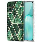 For Huawei P40 Pro Electroplating Stitching Marbled IMD Stripe Straight Edge Rubik Cube Phone Protective Case(Emerald Green) - 1