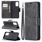 For Samsung Galaxy A72 5G / 4G Retro Lambskin Texture Pure Color Horizontal Flip PU Leather Case with Holder & Card Slots & Wallet & Lanyard(Black) - 1