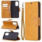 For Samsung Galaxy A72 5G / 4G Retro Lambskin Texture Pure Color Horizontal Flip PU Leather Case with Holder & Card Slots & Wallet & Lanyard(Yellow) - 1