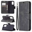 For Xiaomi Poco M3 Retro Lambskin Texture Pure Color Horizontal Flip PU Leather Case with Holder & Card Slots & Wallet & Lanyard(Black) - 1
