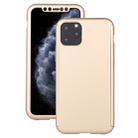 For iPhone 11 Pro Shockproof PC Full Coverage Protective Case with Tempered Glass Film(Gold) - 1