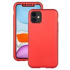 For iPhone 11 Shockproof PC Full Coverage Protective Case with Tempered Glass Film(Red) - 1