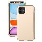 For iPhone 11 Shockproof PC Full Coverage Protective Case with Tempered Glass Film(Gold) - 1