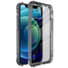 For iPhone 12 IMAK All-inclusive Shockproof Airbag TPU Case with Screen Protector (Transparent Black) - 1