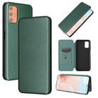 For HTC Desire 21 Pro Carbon Fiber Texture Horizontal Flip TPU + PC + PU Leather Case with Card Slot(Green) - 1