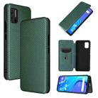 For UMIDIGI A7S Carbon Fiber Texture Horizontal Flip TPU + PC + PU Leather Case with Card Slot(Green) - 1