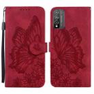 For Huawei Honor 10X Lite Retro Skin Feel Butterflies Embossing Horizontal Flip Leather Case with Holder & Card Slots & Wallet(Red) - 1