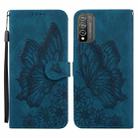 For Huawei Honor 10X Lite Retro Skin Feel Butterflies Embossing Horizontal Flip Leather Case with Holder & Card Slots & Wallet(Blue) - 1