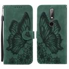 For Nokia 2.4 Retro Skin Feel Butterflies Embossing Horizontal Flip Leather Case with Holder & Card Slots & Wallet(Green) - 1