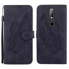 For Nokia 2.4 Retro Skin Feel Butterflies Embossing Horizontal Flip Leather Case with Holder & Card Slots & Wallet(Black) - 1