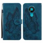 For Nokia 3.4 Retro Skin Feel Butterflies Embossing Horizontal Flip Leather Case with Holder & Card Slots & Wallet(Blue) - 1