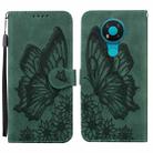 For Nokia 3.4 Retro Skin Feel Butterflies Embossing Horizontal Flip Leather Case with Holder & Card Slots & Wallet(Green) - 1