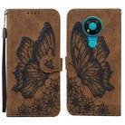 For Nokia 3.4 Retro Skin Feel Butterflies Embossing Horizontal Flip Leather Case with Holder & Card Slots & Wallet(Brown) - 1