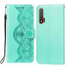 For Huawei nova 6 Flower Vine Embossing Pattern Horizontal Flip Leather Case with Card Slot & Holder & Wallet & Lanyard(Green) - 1