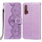 For Huawei nova 6 Flower Vine Embossing Pattern Horizontal Flip Leather Case with Card Slot & Holder & Wallet & Lanyard(Purple) - 1