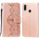 For Huawei P smart+ / nova 3i Flower Vine Embossing Pattern Horizontal Flip Leather Case with Card Slot & Holder & Wallet & Lanyard(Rose Gold) - 1