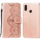 For Huawei P smart Z / Y9 Prime (2019) Flower Vine Embossing Pattern Horizontal Flip Leather Case with Card Slot & Holder & Wallet & Lanyard(Rose Gold) - 1