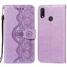 For Huawei P smart Z / Y9 Prime (2019) Flower Vine Embossing Pattern Horizontal Flip Leather Case with Card Slot & Holder & Wallet & Lanyard(Purple) - 1