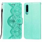 For Huawei P30 Flower Vine Embossing Pattern Horizontal Flip Leather Case with Card Slot & Holder & Wallet & Lanyard(Green) - 1