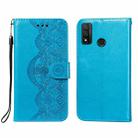 For Huawei P smart 2020 Flower Vine Embossing Pattern Horizontal Flip Leather Case with Card Slot & Holder & Wallet & Lanyard(Blue) - 1