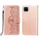 For Huawei Y5p / Honor 9S Flower Vine Embossing Pattern Horizontal Flip Leather Case with Card Slot & Holder & Wallet & Lanyard(Rose Gold) - 1