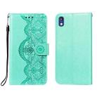 For Huawei Y5 (2019) / Honor 8S Flower Vine Embossing Pattern Horizontal Flip Leather Case with Card Slot & Holder & Wallet & Lanyard(Green) - 1