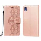 For Huawei Y5 (2019) / Honor 8S Flower Vine Embossing Pattern Horizontal Flip Leather Case with Card Slot & Holder & Wallet & Lanyard(Rose Gold) - 1