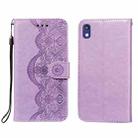 For Huawei Y5 (2019) / Honor 8S Flower Vine Embossing Pattern Horizontal Flip Leather Case with Card Slot & Holder & Wallet & Lanyard(Purple) - 1