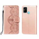 For Huawei Honor 9A Flower Vine Embossing Pattern Horizontal Flip Leather Case with Card Slot & Holder & Wallet & Lanyard(Rose Gold) - 1