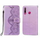 For Huawei Honor 10i Flower Vine Embossing Pattern Horizontal Flip Leather Case with Card Slot & Holder & Wallet & Lanyard(Purple) - 1