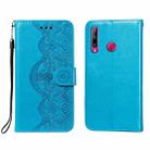 For Huawei Honor 10i Flower Vine Embossing Pattern Horizontal Flip Leather Case with Card Slot & Holder & Wallet & Lanyard(Blue) - 1