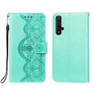 For Huawei Honor 20 Flower Vine Embossing Pattern Horizontal Flip Leather Case with Card Slot & Holder & Wallet & Lanyard(Green) - 1