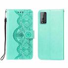 For Huawei Honor Play 4T Pro Flower Vine Embossing Pattern Horizontal Flip Leather Case with Card Slot & Holder & Wallet & Lanyard(Green) - 1