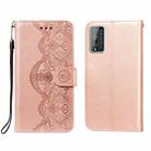 For Huawei Honor Play 4T Pro Flower Vine Embossing Pattern Horizontal Flip Leather Case with Card Slot & Holder & Wallet & Lanyard(Rose Gold) - 1