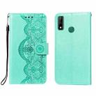 For Huawei Honor Y8s Flower Vine Embossing Pattern Horizontal Flip Leather Case with Card Slot & Holder & Wallet & Lanyard(Green) - 1