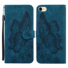 Retro Skin Feel Butterflies Embossing Horizontal Flip Leather Case with Holder & Card Slots & Wallet For iPhone 6 / 6s(Blue) - 1