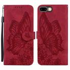 Retro Skin Feel Butterflies Embossing Horizontal Flip Leather Case with Holder & Card Slots & Wallet For iPhone 6 Plus / 6s Plus(Red) - 1
