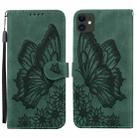 For iPhone 11 Retro Skin Feel Butterflies Embossing Horizontal Flip Leather Case with Holder & Card Slots & Wallet (Green) - 1