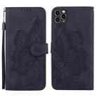 For iPhone 11 Pro Retro Skin Feel Butterflies Embossing Horizontal Flip Leather Case with Holder & Card Slots & Wallet (Black) - 1