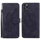 For iPhone 11 Pro Max Retro Skin Feel Butterflies Embossing Horizontal Flip Leather Case with Holder & Card Slots & Wallet (Black) - 1