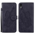 For iPhone XR Retro Skin Feel Butterflies Embossing Horizontal Flip Leather Case with Holder & Card Slots & Wallet(Black) - 1