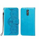 For LG Stylo 4 Flower Vine Embossing Pattern Horizontal Flip Leather Case with Card Slot & Holder & Wallet & Lanyard(Blue) - 1