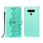 For LG Stylo 6 Flower Vine Embossing Pattern Horizontal Flip Leather Case with Card Slot & Holder & Wallet & Lanyard(Green) - 1