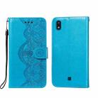 For LG K20 Flower Vine Embossing Pattern Horizontal Flip Leather Case with Card Slot & Holder & Wallet & Lanyard(Blue) - 1