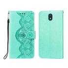 For LG K30 Flower Vine Embossing Pattern Horizontal Flip Leather Case with Card Slot & Holder & Wallet & Lanyard(Green) - 1