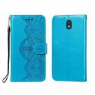 For LG K30 Flower Vine Embossing Pattern Horizontal Flip Leather Case with Card Slot & Holder & Wallet & Lanyard(Blue) - 1