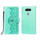 For LG K31 Flower Vine Embossing Pattern Horizontal Flip Leather Case with Card Slot & Holder & Wallet & Lanyard(Green) - 1