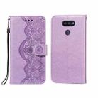 For LG K40S Flower Vine Embossing Pattern Horizontal Flip Leather Case with Card Slot & Holder & Wallet & Lanyard(Purple) - 1