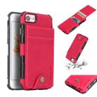 For iPhone SE 2020 & 8 & 7 Cloth Texture + TPU Shockproof Protective Case with Vertical Flip Card Slots(Rose Red) - 1